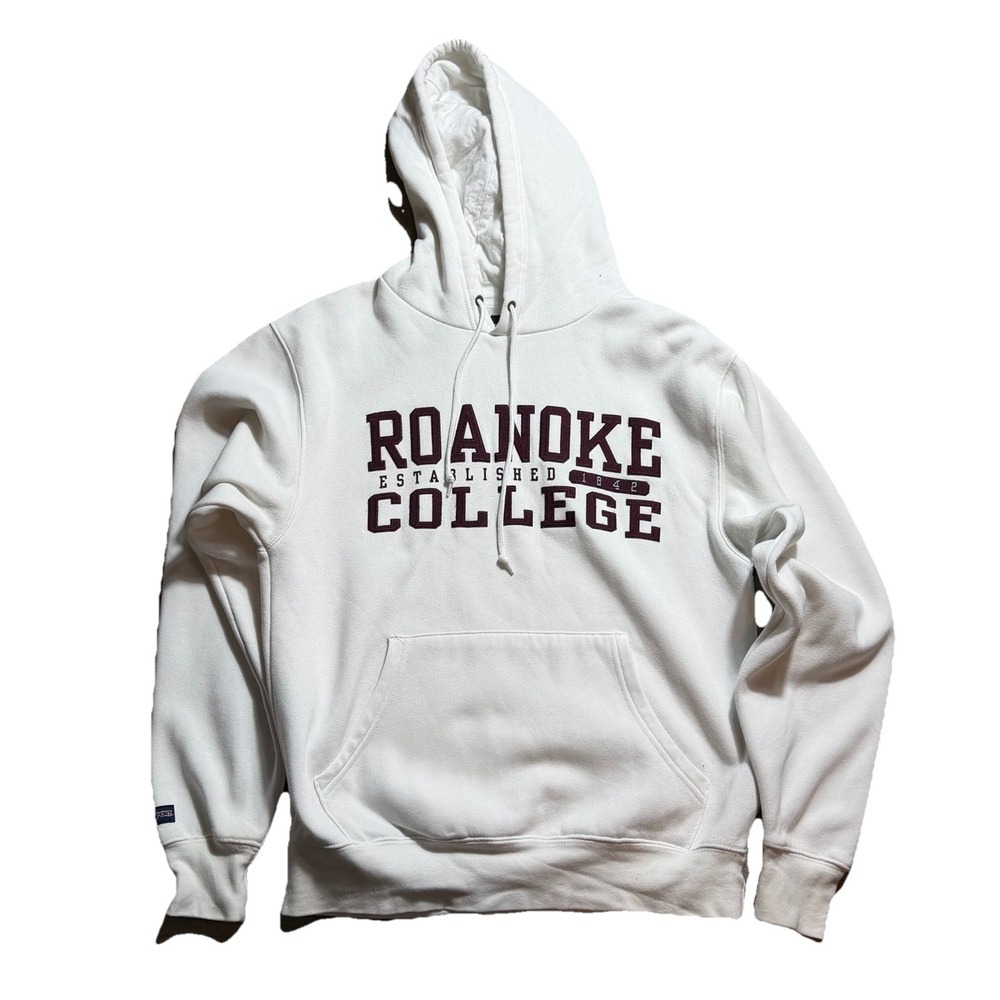 Jansport Roanoke College‎ Hoodie Small Cream Embroidered Spellout Sweatshirt